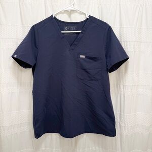 Figs Catarina One Pocket Scrub Top Navy Blue Womens Medium Nurse Medical